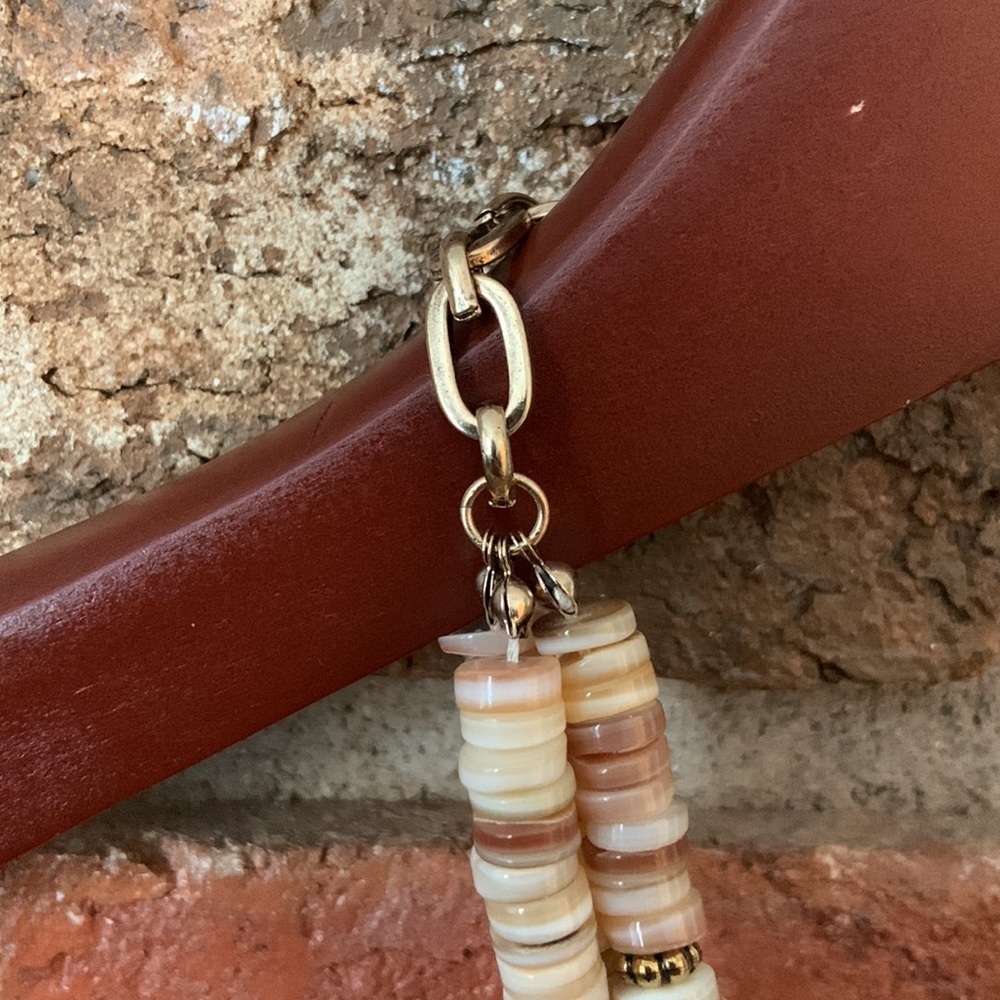 Arden Triple Strung Shell & Gold Necklace - Picture 4 of 5